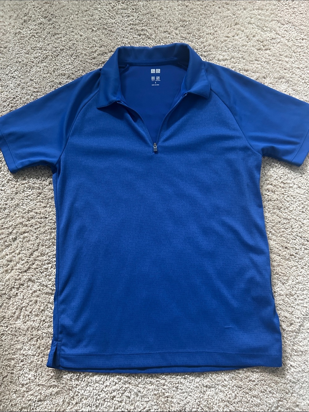 UNIQLO Women’s Royal Blue Short-Sleeve Zip Polo